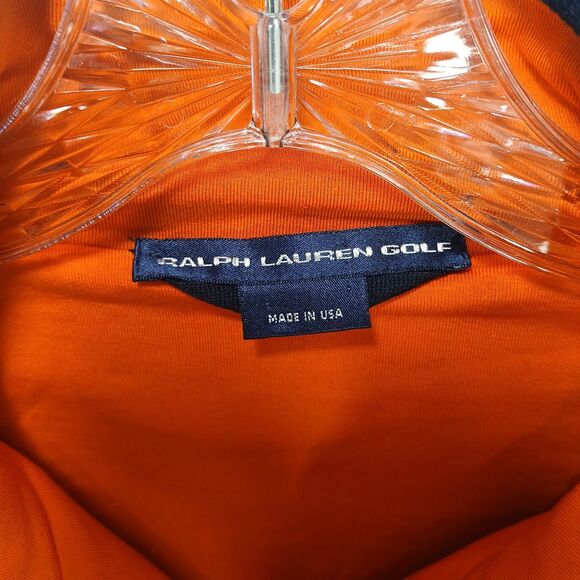 Vintage Ralph Lauren Golf Navy Fleece Mens XL Jacket Full Zip Orange Lined USA - Picture 5 of 16